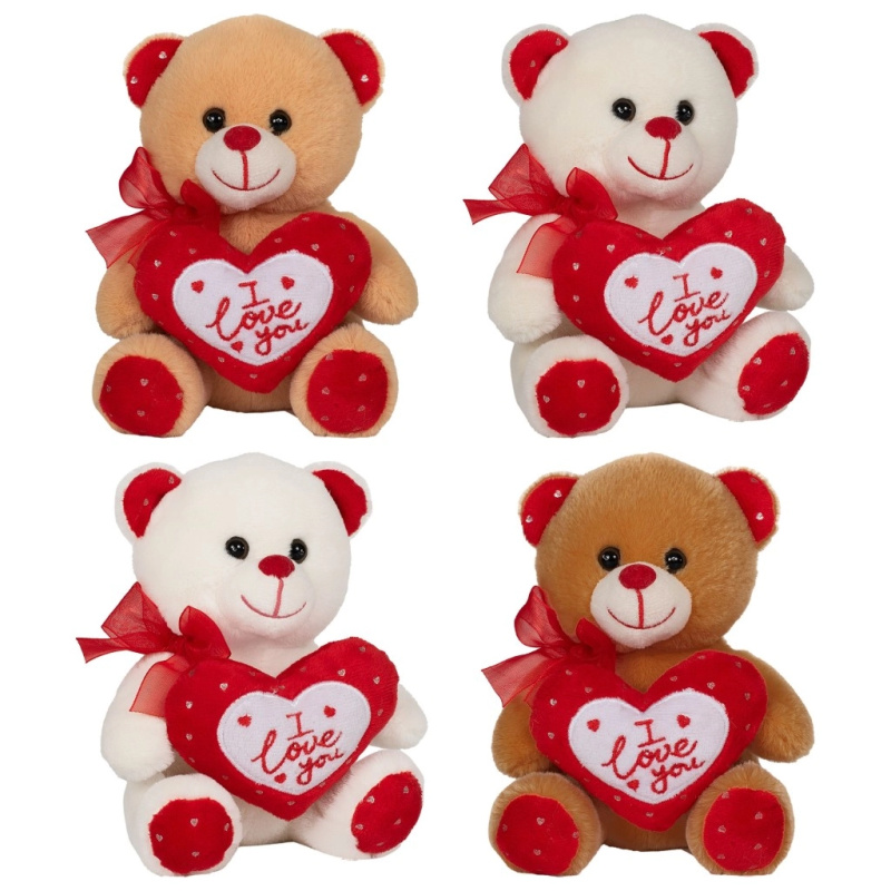 plyšový valentýnský medvídek se srdíčkem i love you 15 cm