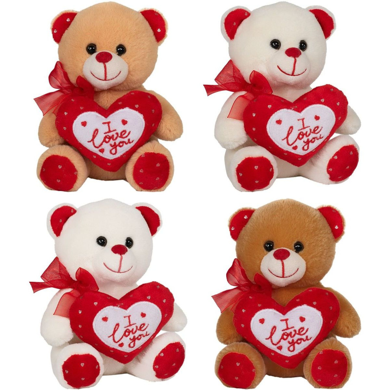 plyšový valentýnský medvídek se srdíčkem i love you 15 cm