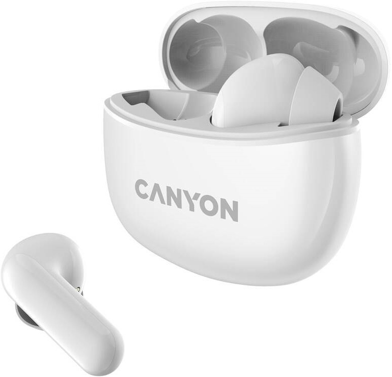 Canyon Bezdrátová stereo sluchátka True Wireless TWS-5 bílá