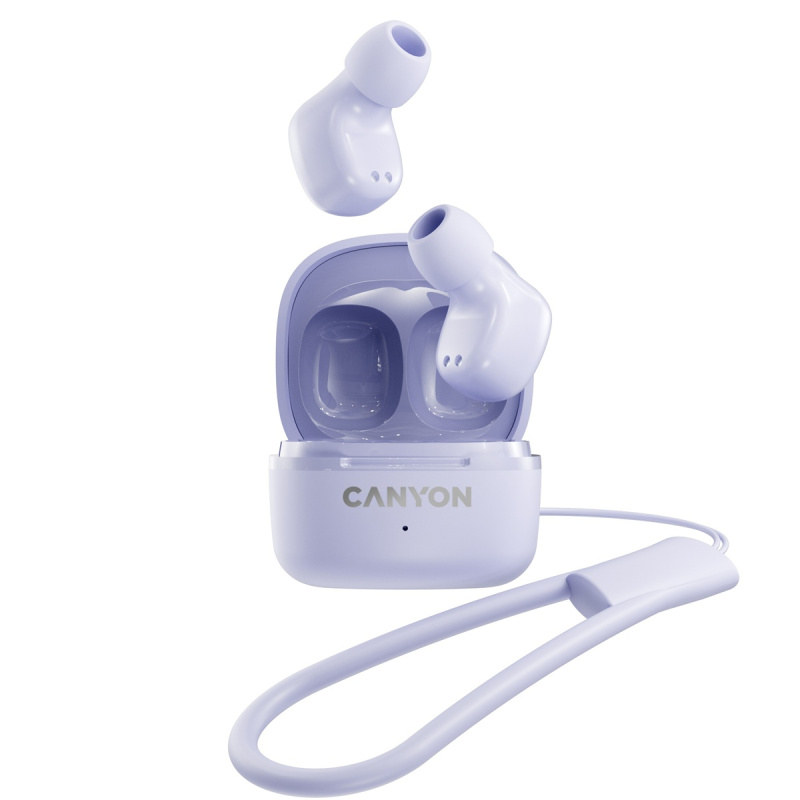 Canyon ONGO 4 MINI TWS BT sluchátka s mikrofonem fialové