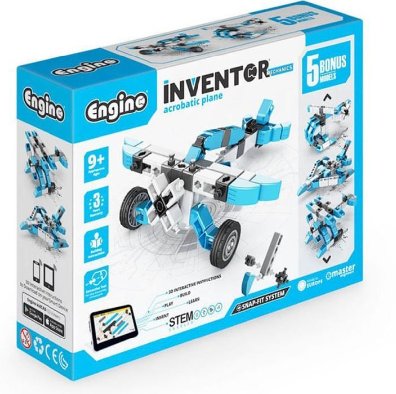 Engino INVENTOR MECHANICS akrobatické letadlo s 5 bonus modely