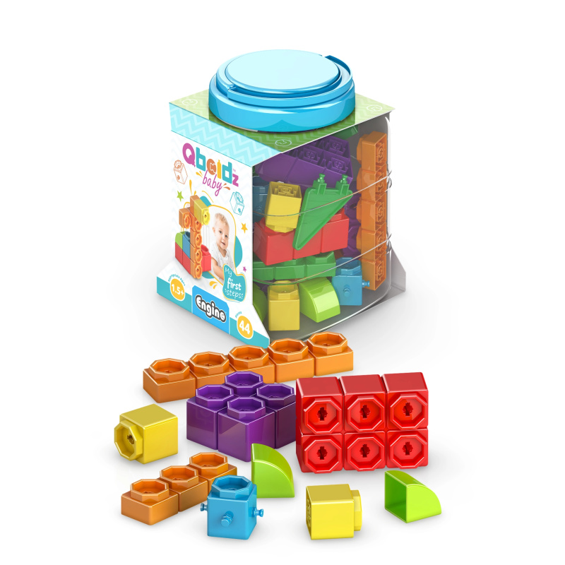 Engino BABY QBOIDZ - Moje první kroky - medium set (v plastové vaničce)
