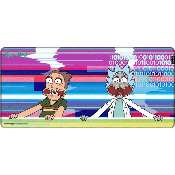 Herní podložka Rick and Morty - Glitched XL Vícebarevná