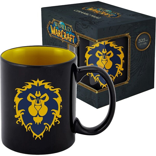 Keramický hrnek World of Warcraft Aliance - černý 330 ml (dárkové balení) Vícebarevná