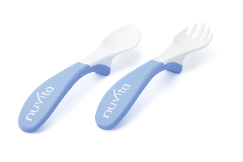 Nuvita Jídelní sada lžička s vidličkou Blue