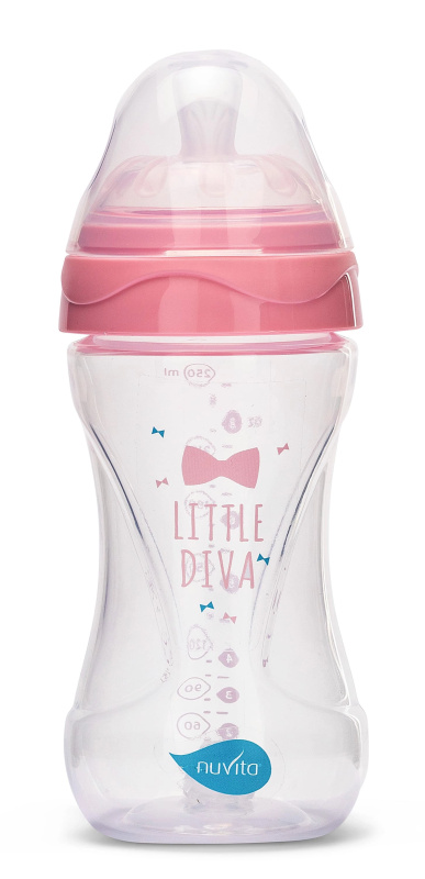 Nuvita lahvička Mimic Transparent pink 330ml