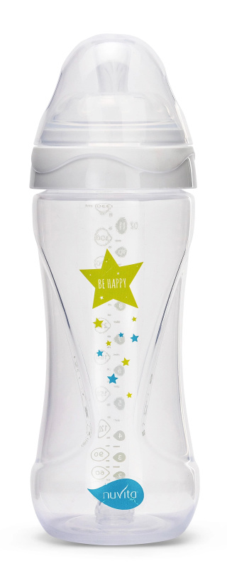 Nuvita lahvička Mimic Transparent white 330ml