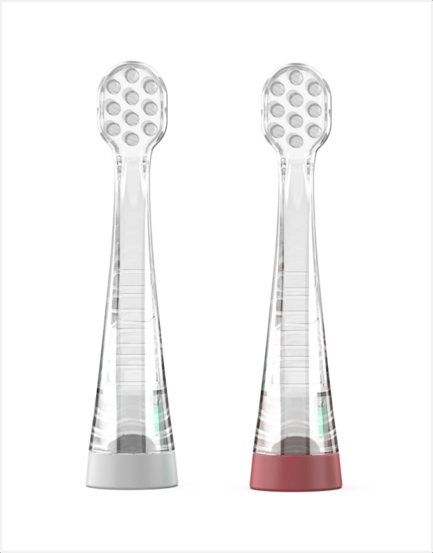 Nuvita Sonic Clean&Care Replacement Brush Heads náhradní hlavice pro sonický bateriový zubní kartáček pro miminka Sonic Clean&Care Small Red/Green 3 m