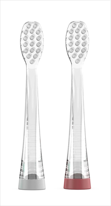 Nuvita Sonic Clean&Care Replacement Brush Heads náhradní hlavice pro sonický bateriový zubní kartáček pro miminka Sonic Clean&Care Medium Red/White 2