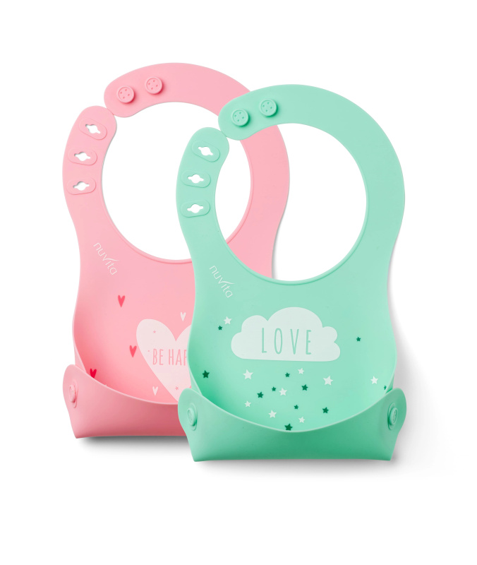 Nuvita silikonový bryndák Pink Green