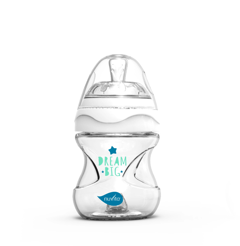 Nuvita lahvička Glass/White 140ml