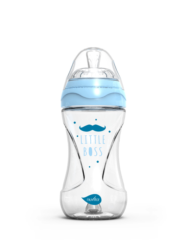 Nuvita lahvička Glass/Blue 240ml