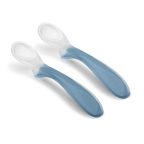 Nuvita Set silikonových lžiček Powder Blue 2 ks