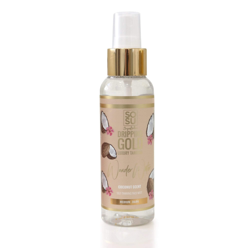 Dripping Gold Wonder Water Coconut samoopalovací mlha na obličej Medium - Dark 100 ml