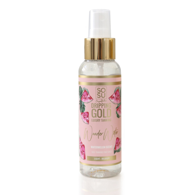 Dripping Gold Wonder Water Watermelon samoopalovací mlha na obličej Light - Medium 100 ml