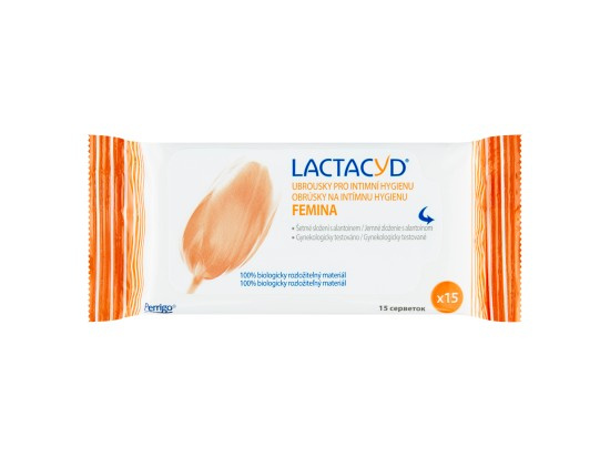 Lactacyd Femina ubrousky pro intimní hygienu 15 ks