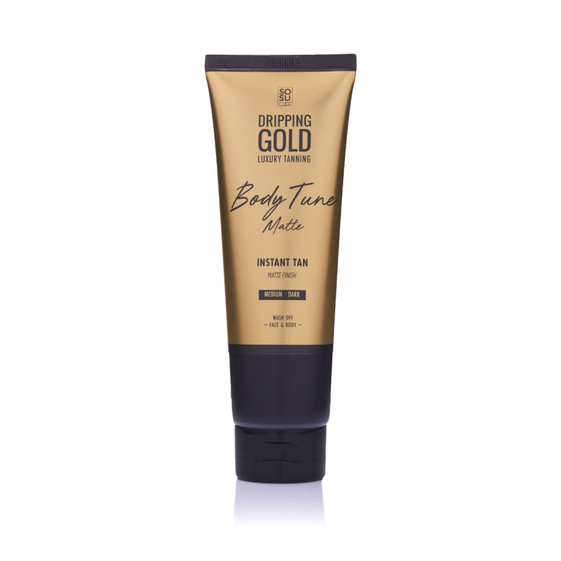 Dripping Gold Luxury Tanning Body Tune samoopalovací krém na tělo a obličej s okamžitým účinkem Medium-Dark 125 ml