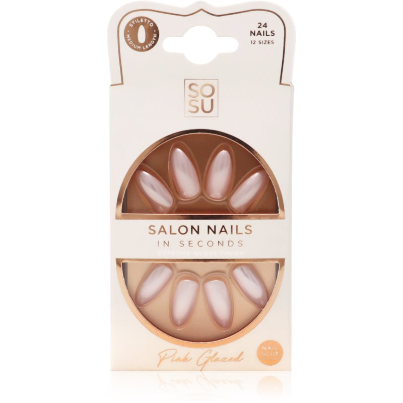 SOSU Cosmetics Salon Nails umělé nehty odstín Pink Glazed 24 ks