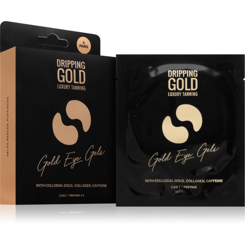 Dripping Gold Luxury Tanning Eye Gels zpevňující gelové polštářky pod oči s hydratačním účinkem 5 ks