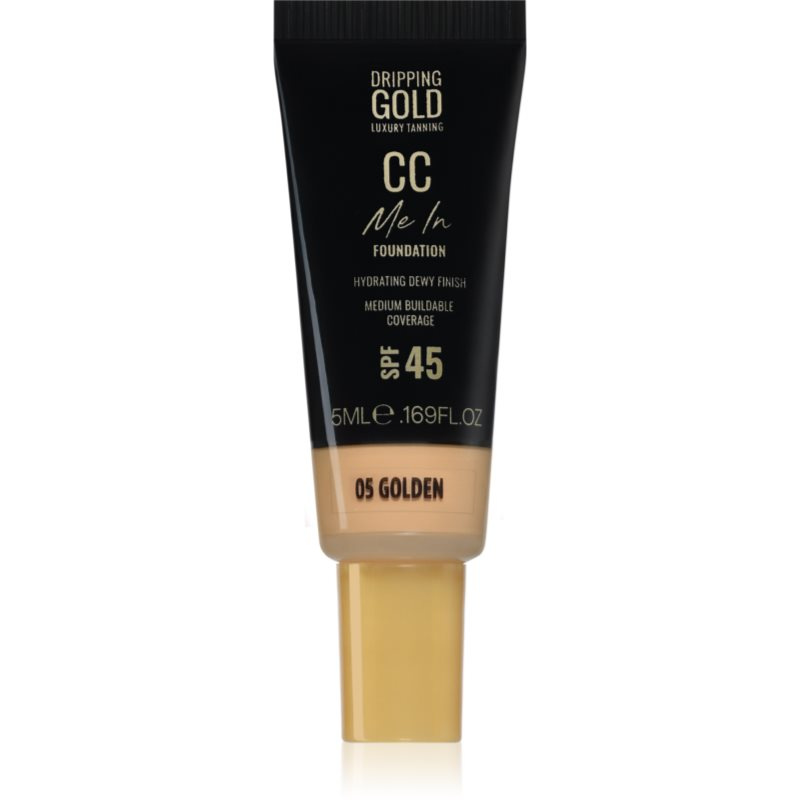 Dripping Gold CC Me In Mini Trial lehký make-up SPF 45 odstín Golden 05 5 ml