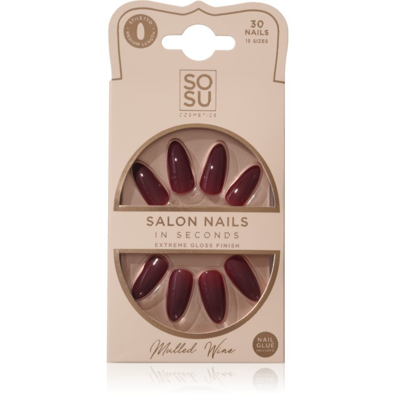 SOSU Cosmetics Salon Nails umělé nehty odstín Mulled Wine 30 ks