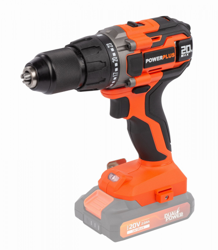 Aku vrtací šroubovák Powerplus 20 V, bez baterie