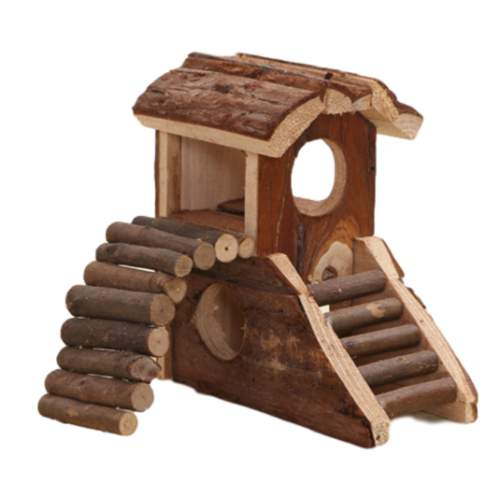 Dřevěný domeček se schody pro křečky