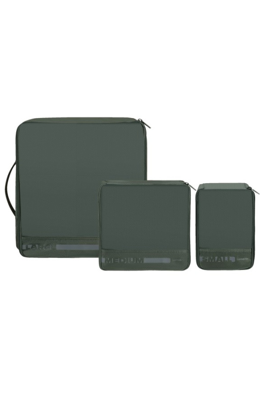 SAMSONITE PACK-SIZED sada 3ks cestovních organizérů boxů do kufru Zelená Forest