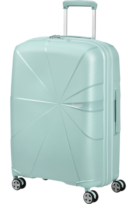 American Tourister Starvibe 67cm Spinner rozšiřitelný Zelený Metallic Surf Blue
