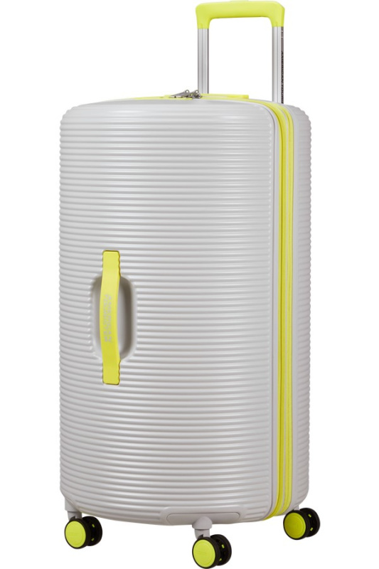 American Tourister ROLLIO Spinner 75cm Šedý Light Grey/Lime rozšiřitelný