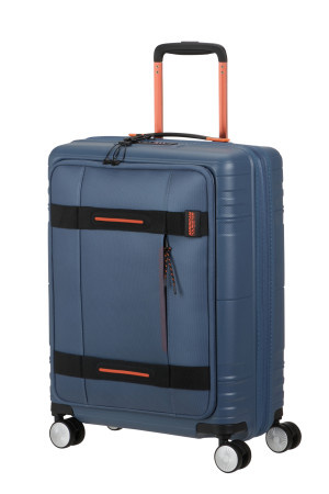 American Tourister Hello Cabin Spinner 55cm Modrý Coated Navy/Orange Rozšiřitelný