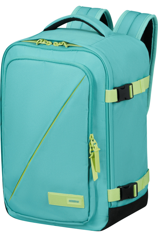 American Tourister TAKE2CABIN Batoh S 40cm Modrý Dusty Turquoise/Lime 24L