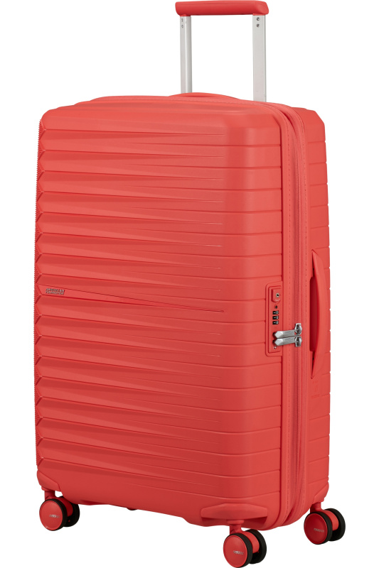 American Tourister FastForward Spinner 68m Červená Sunset Coral rozšiřitelný