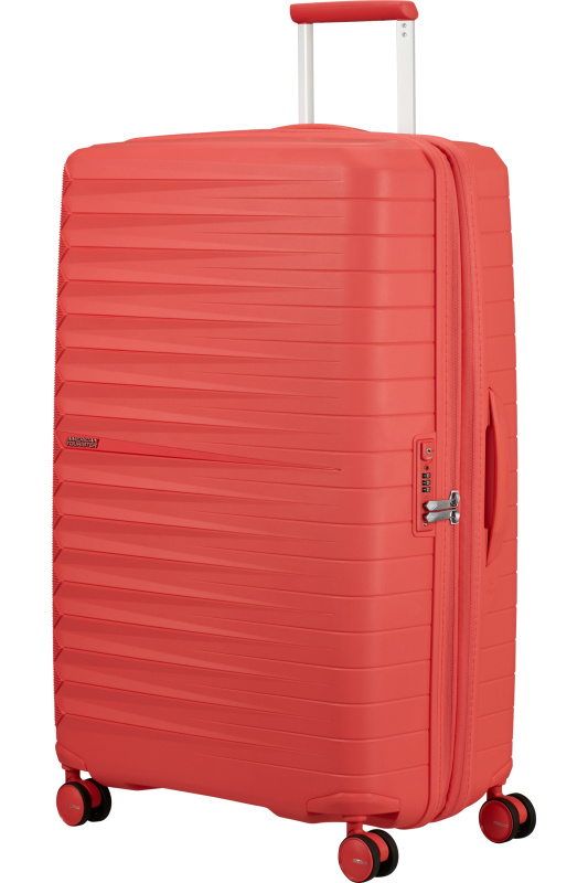 American Tourister FastForward Spinner 78m Červená Sunset Coral rozšiřitelný