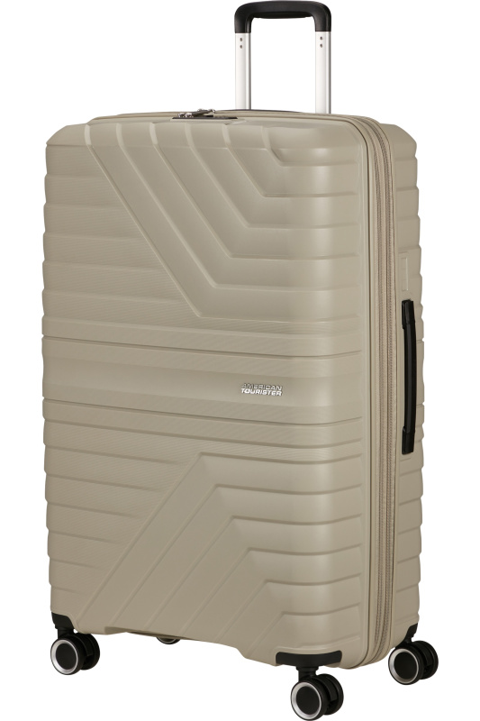 American Tourister Flytwist 78cm Spinner Béžový Sandstone rozšiřitelný