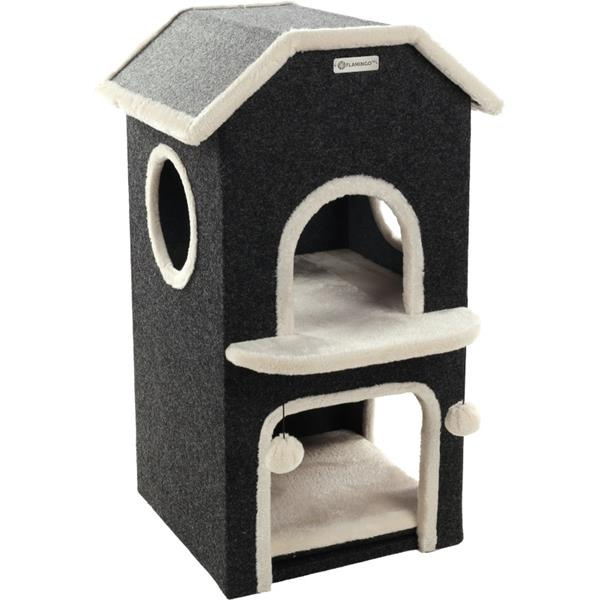 Domek pro kočky dvoupatrový Nordic 80cm Flamingo 1 ks