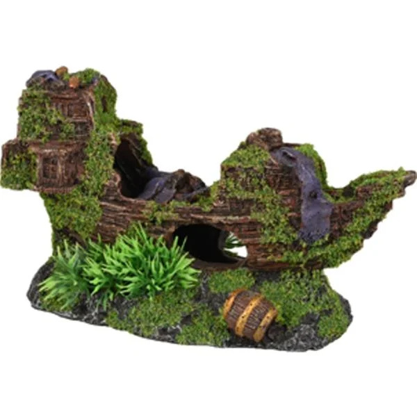 Dekorace umělá- vrak 18x7x10cm Flamingo  1 ks