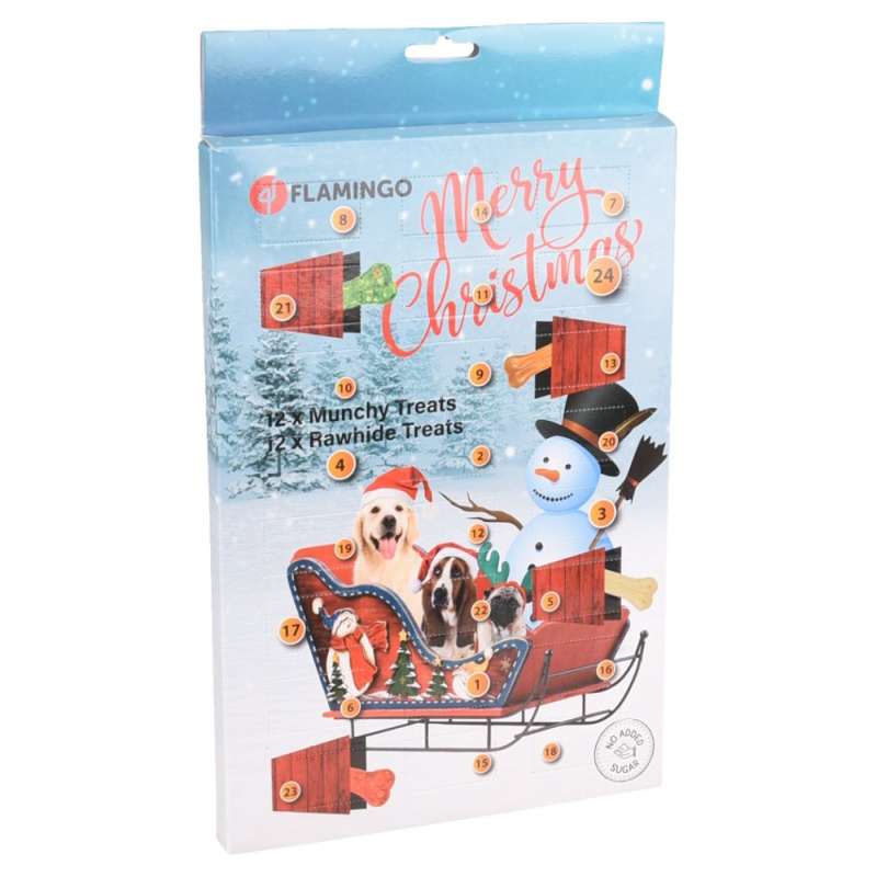 Flamingo Adventní kalendář Munchy/RAW pamlsky pro psy
