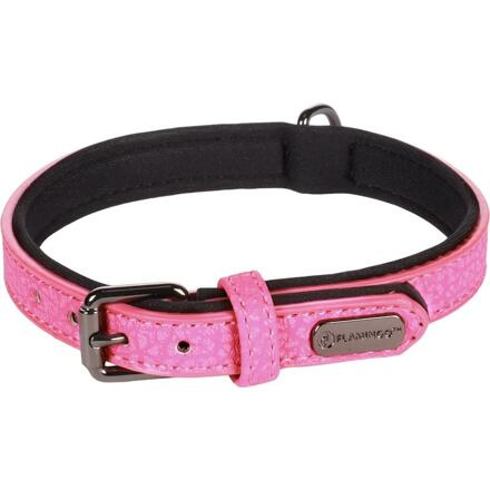 Flamingo Leza Obojek s neoprenovým polstrováním Růžová S