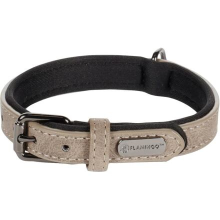 Flamingo Delu Obojek s neoprenovým polstrováním Taupe XS/S