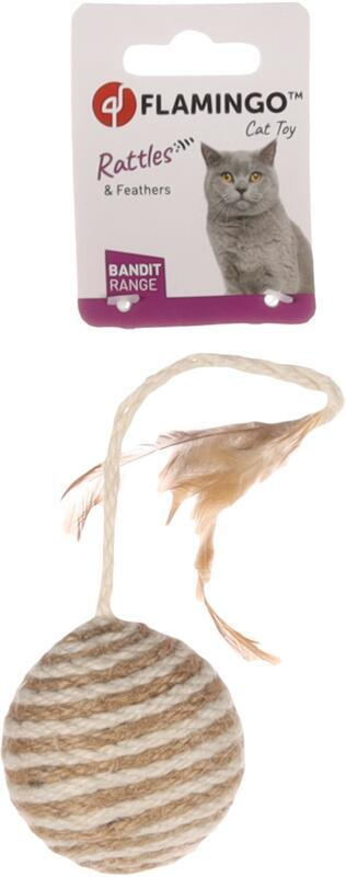 Flamingo Frits Hračka pro kočky Míček s jutou 6 cm