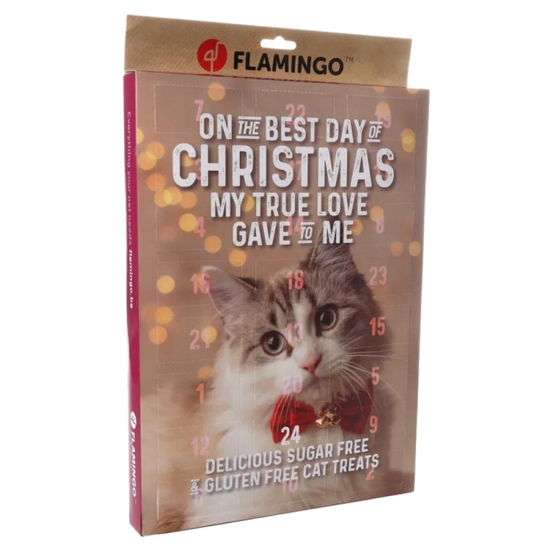 Flamingo Adventní kalendář s pamlsky pro kočky 295 g