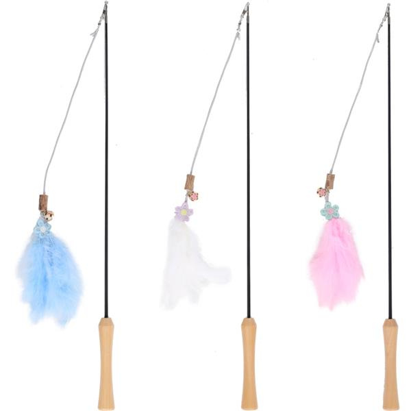 Flamingo Krupta Škádlítko pro kočky s pírky teleskopické