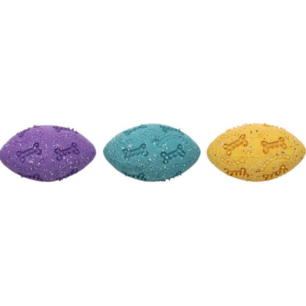 Hračka latex Freckles rugby 14cm mix barev Flamingo 1ks/14cm