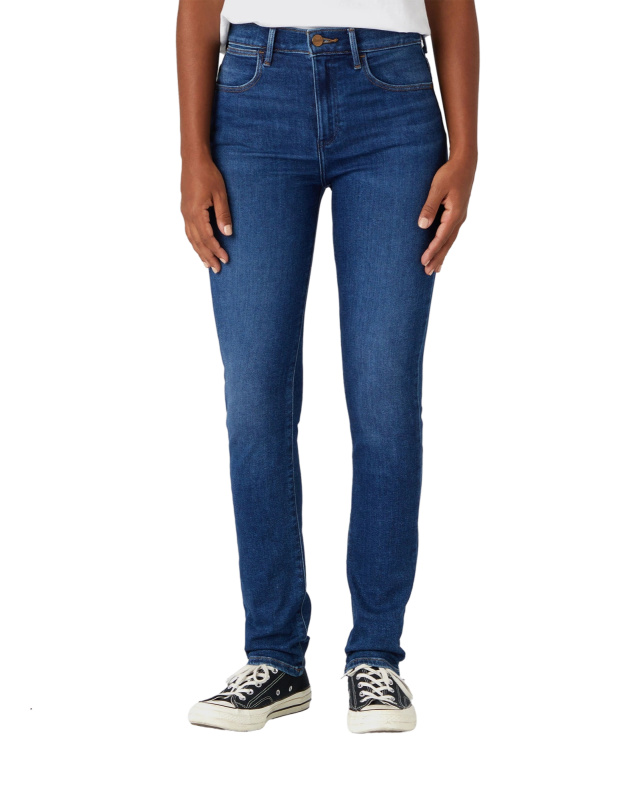 Dámské džíny WRANGLER Slim klasicky modré - seprané-31/34