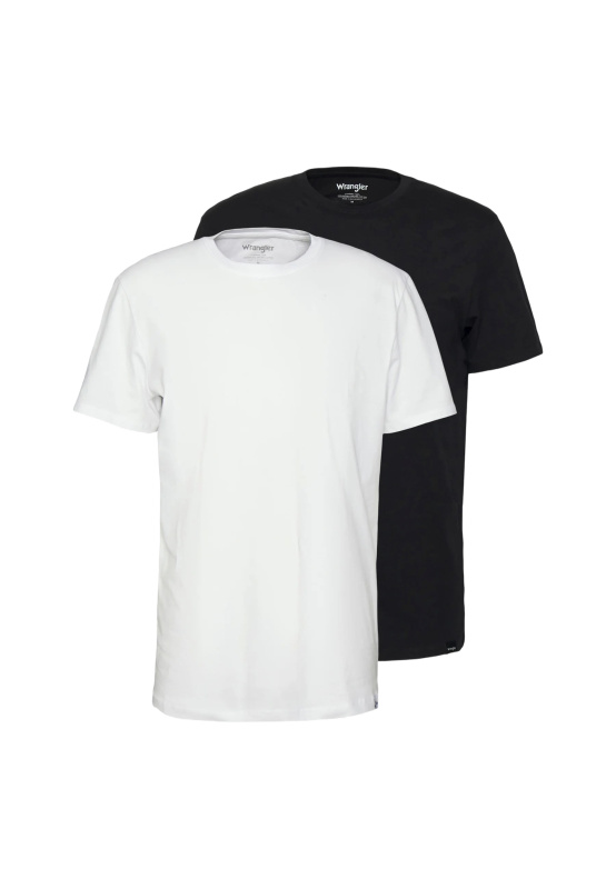 Pánské tričko k.r. WRANGLER černé, bílé-3XL