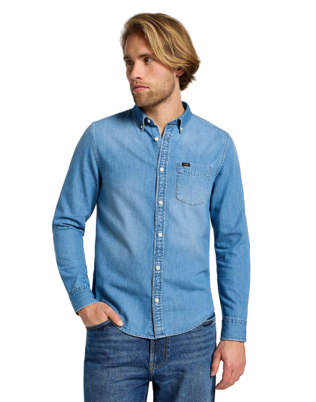 Pánská košile d.r. LEE Lee Button Down modrá-XXL