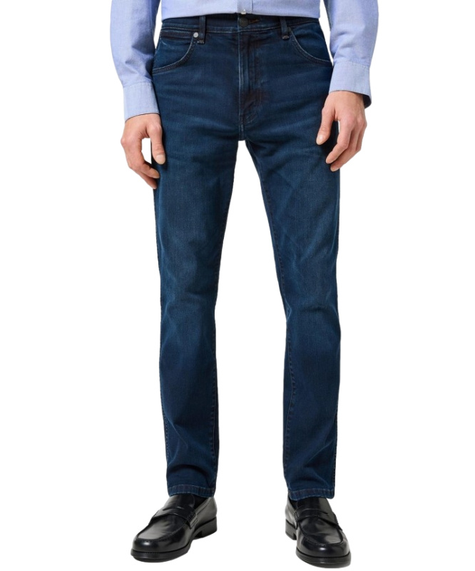 Pánské džíny WRANGLER Larston tmavě modré-seprané-32/34