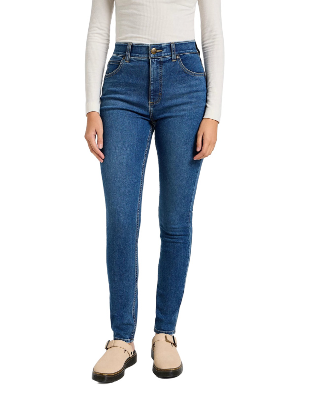 Dámské džíny LEE Ulc Skinny klasicky modré-seprané-33/33