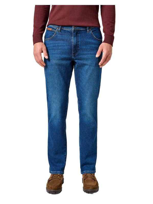 Pánské džíny WRANGLER Texas Slim klasicky modré-seprané-38/34